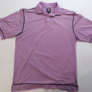 Footjoy Golf Polo Mens Purple White Striped Size Medium